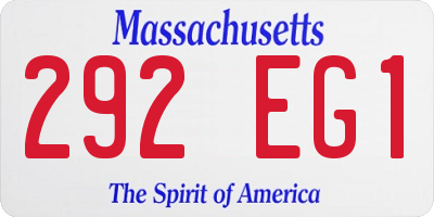 MA license plate 292EG1