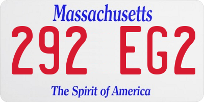 MA license plate 292EG2