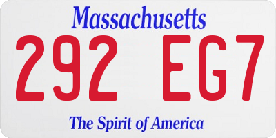 MA license plate 292EG7