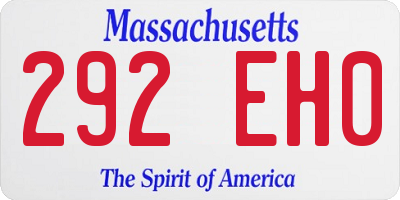 MA license plate 292EH0