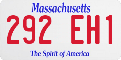 MA license plate 292EH1