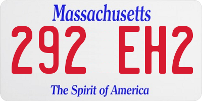 MA license plate 292EH2