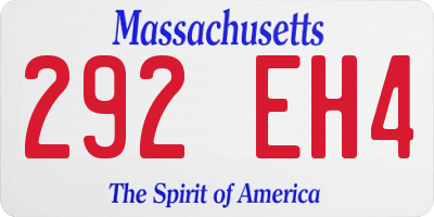 MA license plate 292EH4