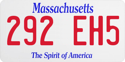 MA license plate 292EH5