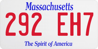 MA license plate 292EH7