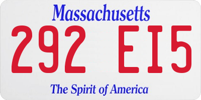 MA license plate 292EI5