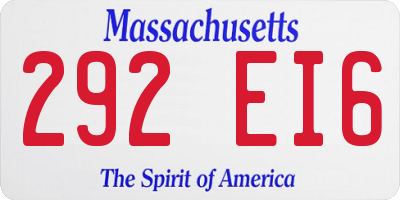 MA license plate 292EI6