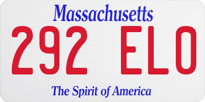 MA license plate 292EL0