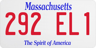 MA license plate 292EL1