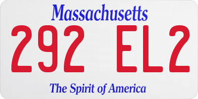 MA license plate 292EL2