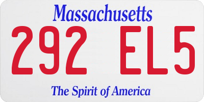 MA license plate 292EL5