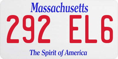 MA license plate 292EL6