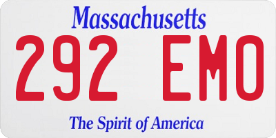 MA license plate 292EM0