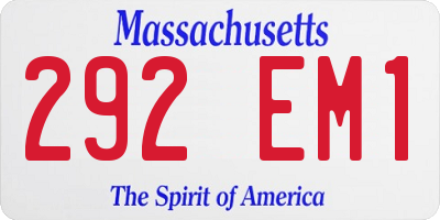 MA license plate 292EM1