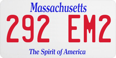MA license plate 292EM2