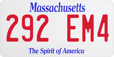 MA license plate 292EM4