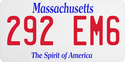 MA license plate 292EM6