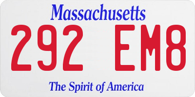 MA license plate 292EM8
