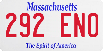 MA license plate 292EN0