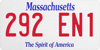 MA license plate 292EN1