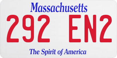 MA license plate 292EN2