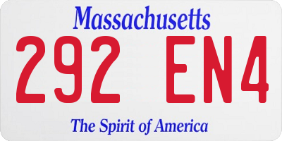 MA license plate 292EN4