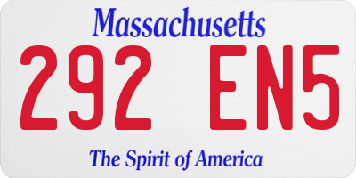 MA license plate 292EN5