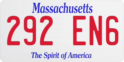 MA license plate 292EN6