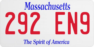 MA license plate 292EN9