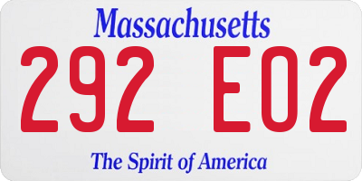 MA license plate 292EO2