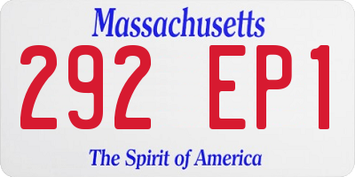 MA license plate 292EP1