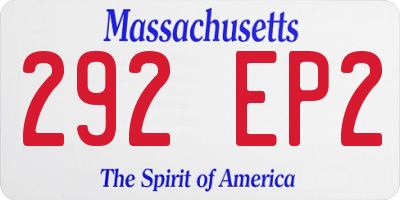 MA license plate 292EP2