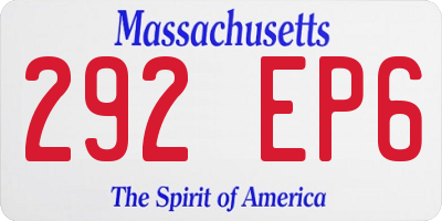 MA license plate 292EP6