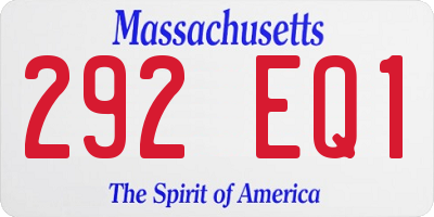 MA license plate 292EQ1