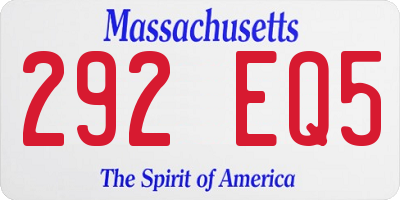 MA license plate 292EQ5