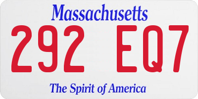 MA license plate 292EQ7