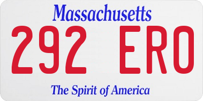 MA license plate 292ER0