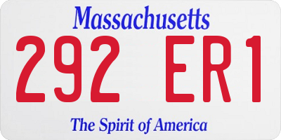 MA license plate 292ER1