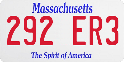 MA license plate 292ER3