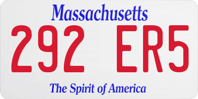 MA license plate 292ER5