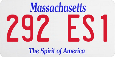 MA license plate 292ES1
