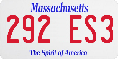 MA license plate 292ES3