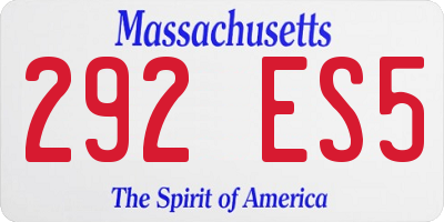 MA license plate 292ES5