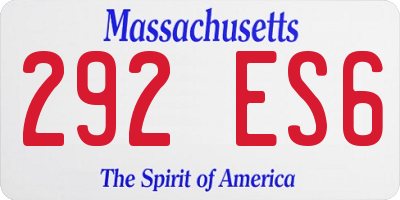 MA license plate 292ES6