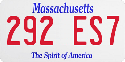 MA license plate 292ES7