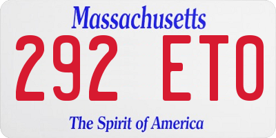 MA license plate 292ET0