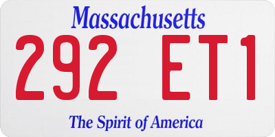 MA license plate 292ET1