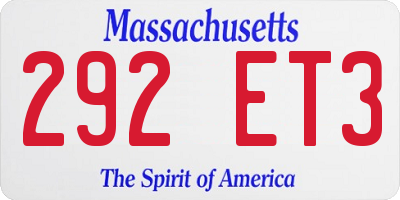 MA license plate 292ET3