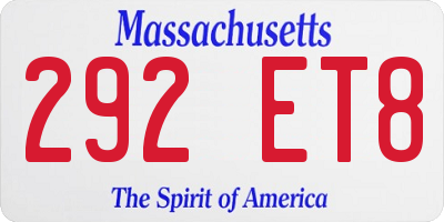 MA license plate 292ET8