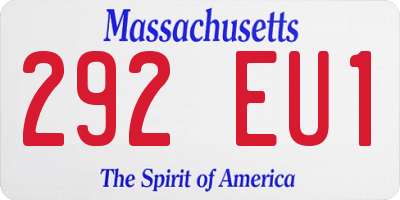 MA license plate 292EU1